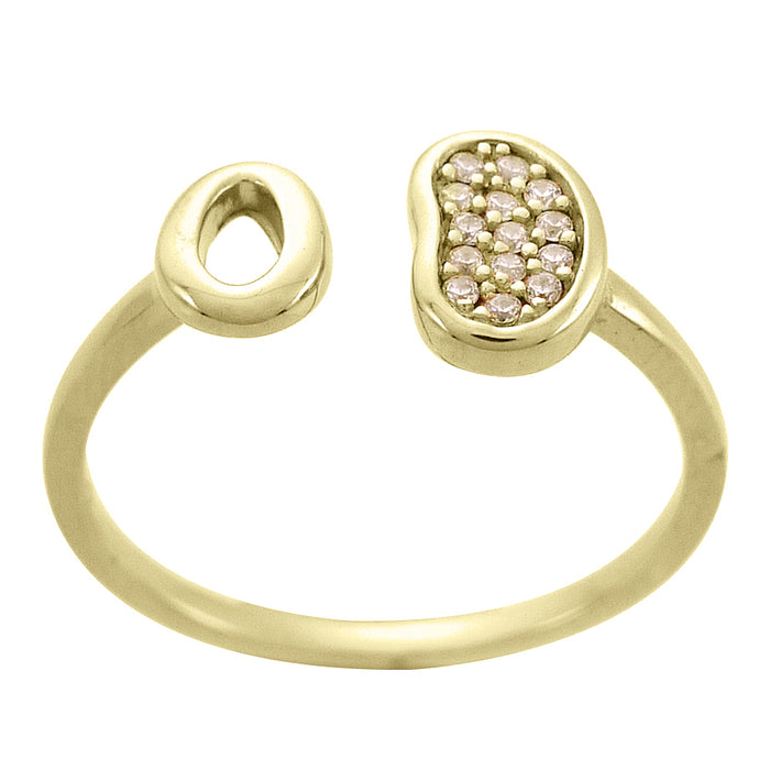 Casablanca Gold-Plated Open CZ Sterling Silver Ring