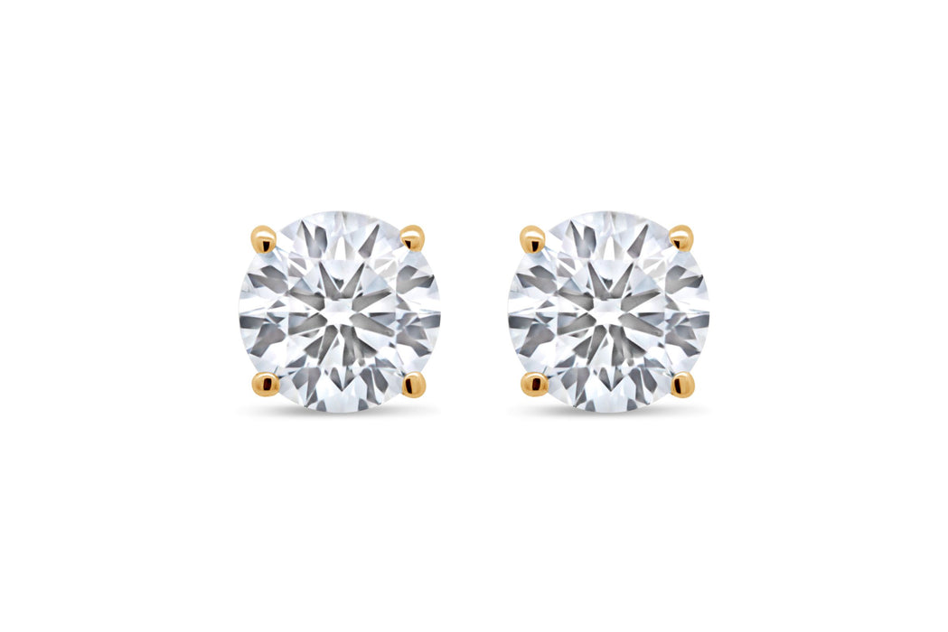 1.00CTW Bogart's Yellow Gold Lab Grown Round Diamond Stud Earrings