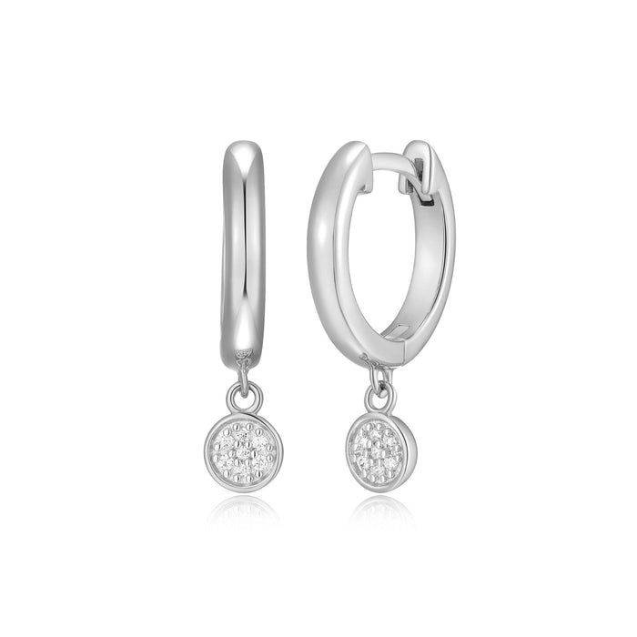 Monte Luna Silver Circle Drop Earrings