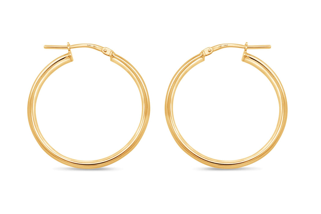 Casablanca Italian Gold Plated Hoop Earrings