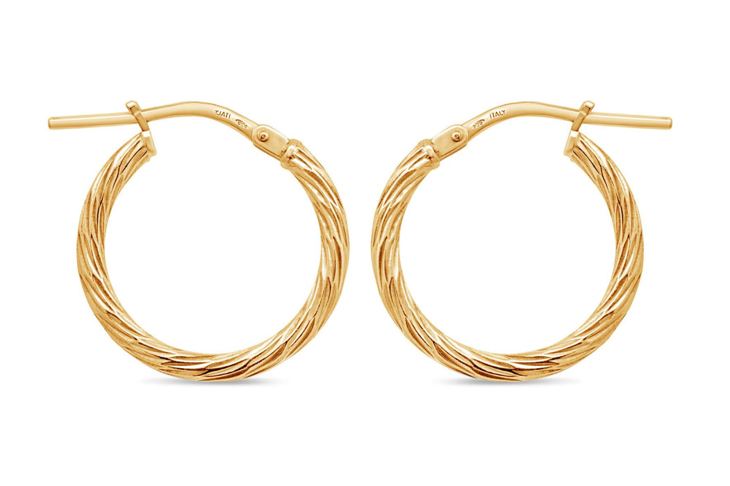 Casablanca Sterling Silver Twist Hoop Earrings