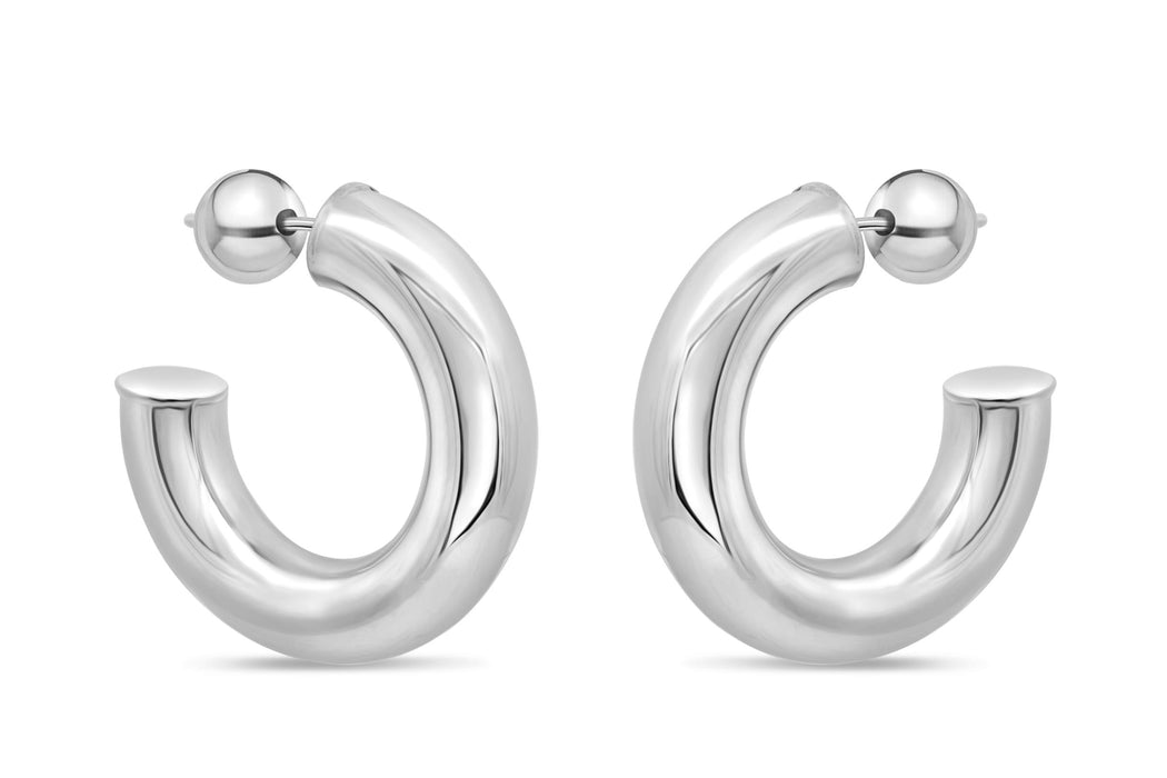 Casablanca Sterling Silver Half Hoop Earrings