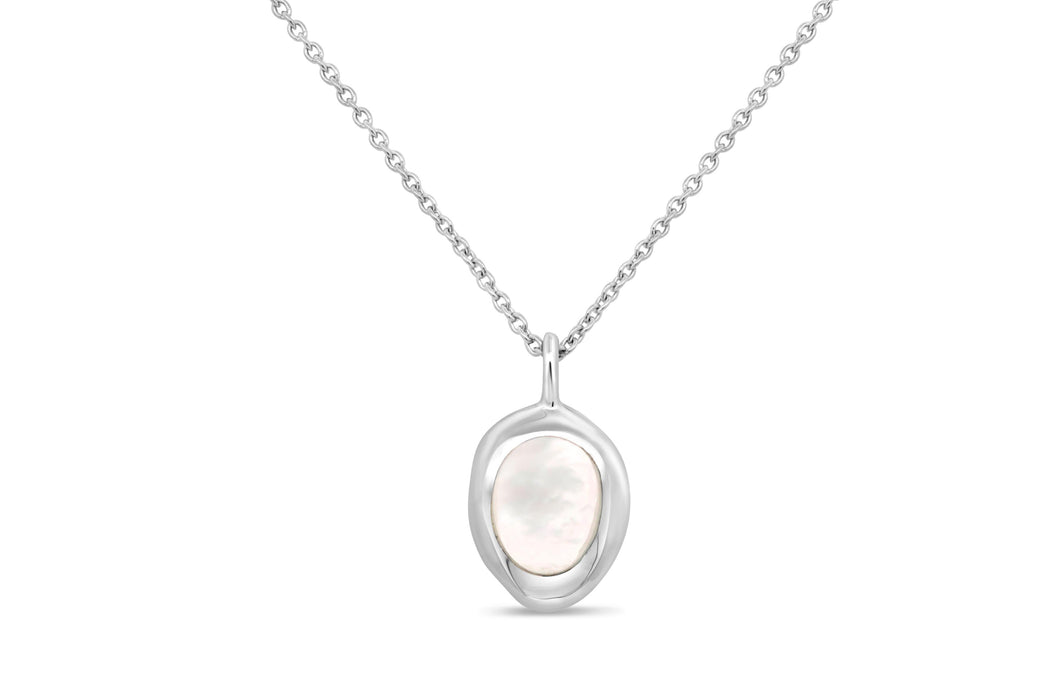 Silver Mother Of Pearl Necklace