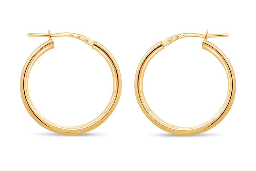 Casablanca Gold Plated Plain Hoop Earrings