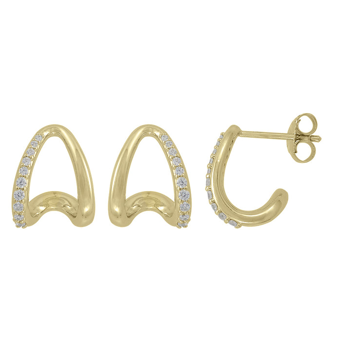 Casablanca Gold Plated Open Hoop Earrings