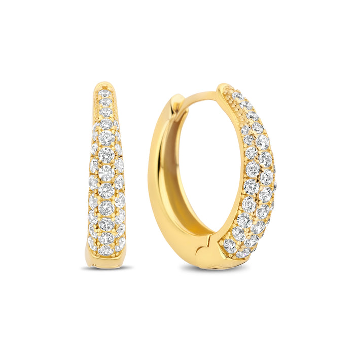 Casablanca CZ Gold Plated Sterling Silver Hoop Earrings