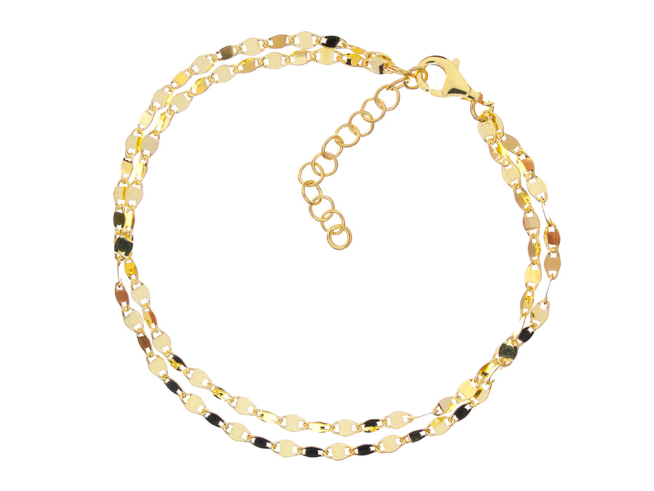 Casablanca Gold Plated Sterling Silver Double Strand Bracelet