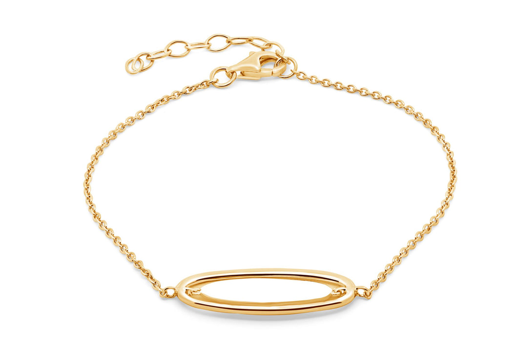 Casablanca Gold Plated Elongated Oval Bracelet