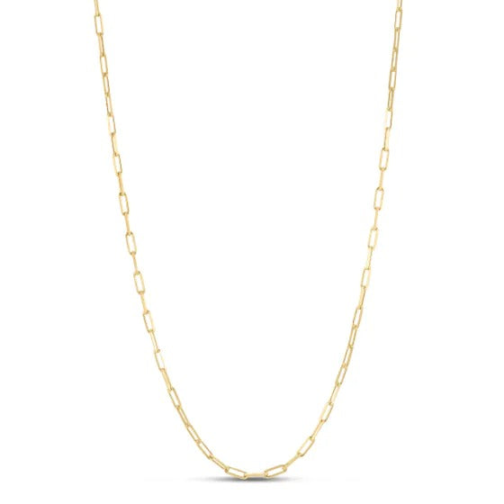 Yellow Gold Plated Paperclip Necklace