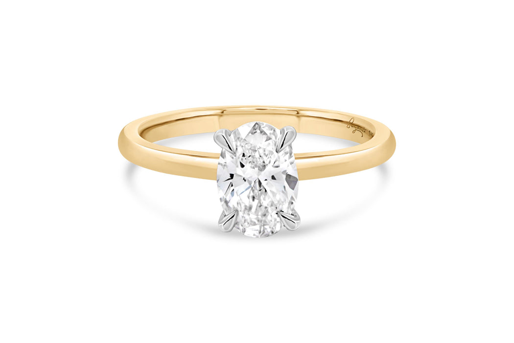 1.00CT Lab Grown Oval Yellow Gold Engagement Ring