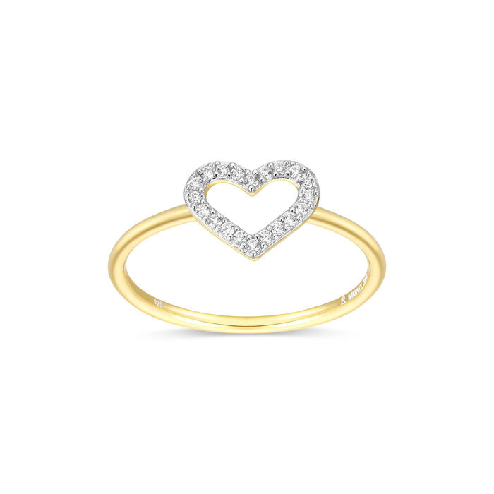 Monte Luna Gold Plated Sterling Silver Open Heart Ring