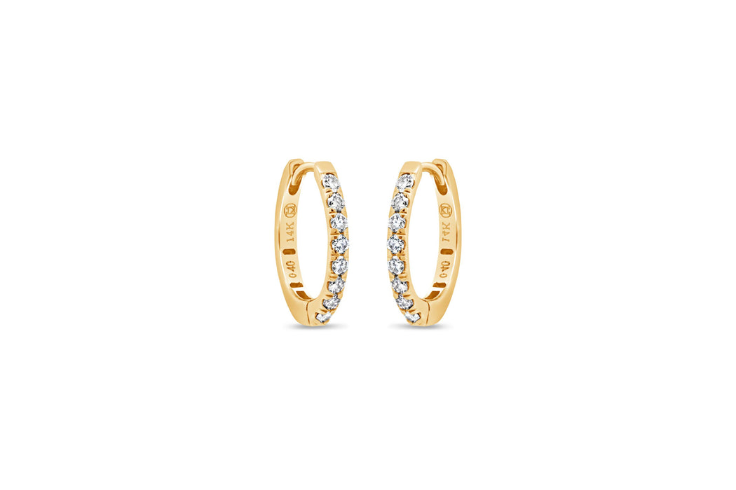 Yellow Gold Diamond Hoop Earrings