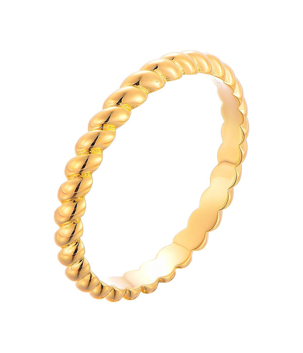 Casablanca Thin Twist Gold Plated Ring