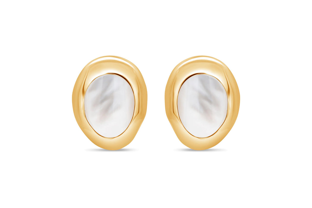 Casablanca Gold Plated Mother Of Pearl Earrings