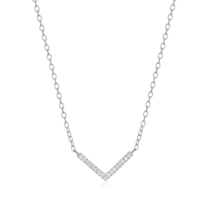 Monte Luna Sterling Silver Star V Shape Necklace