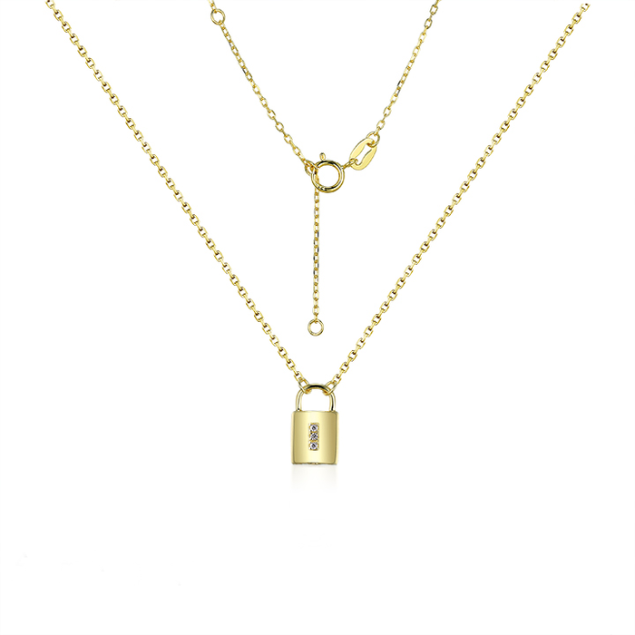 Casablanca Gold Tone Sterling Silver Lock Necklace