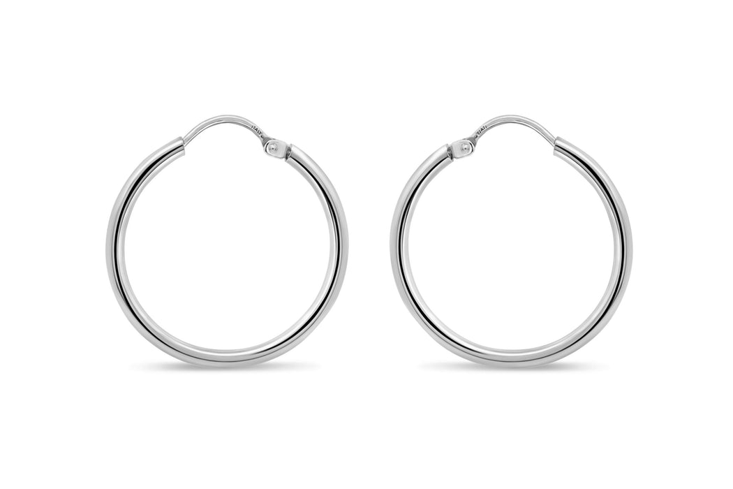 Casablanca Sterling Silver Sleeper Hoop Earrings: Small