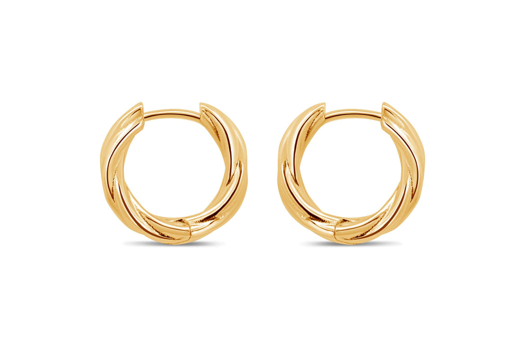 Casablanca Gold Plated Twisted Hoop Earrings: Large