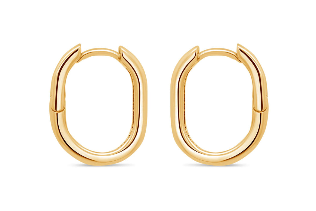 Casablanca Gold Plated Rounded U Hoop Earrings