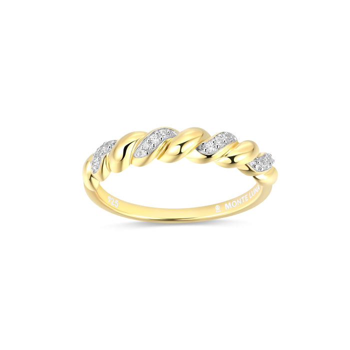 Monte Luna Gold Plated Sterling Silver Rope Ring