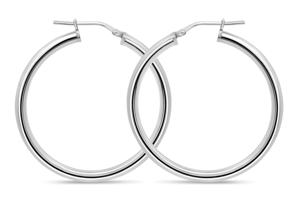 Casablanca Sterling Silver Tube Hoop Earrings