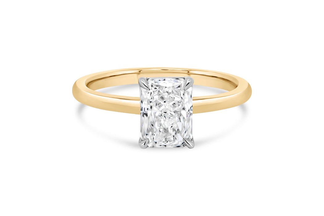 1.54CT Lab Grown Radiant Yellow Gold Engagement Ring