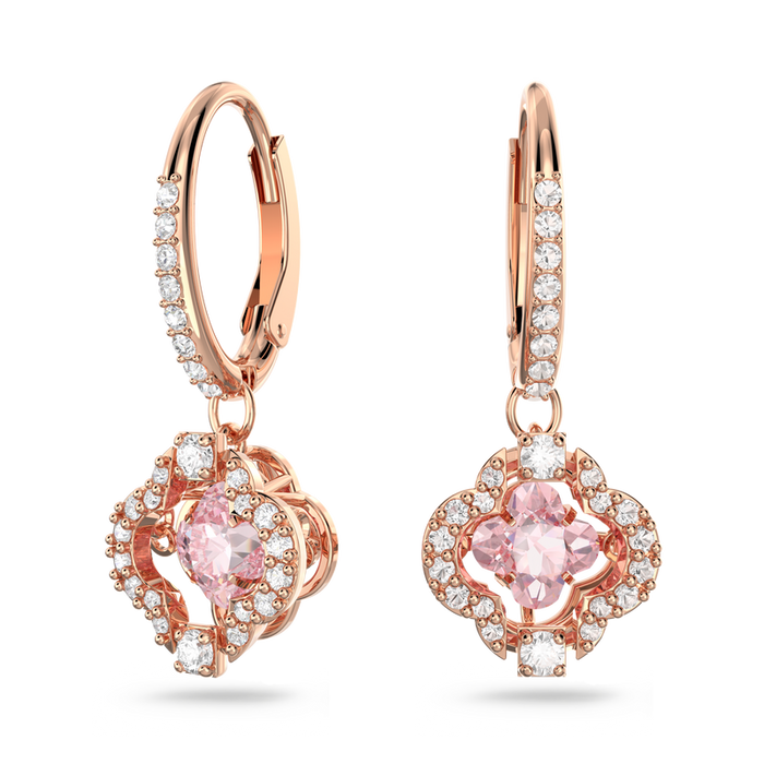 Swarovski Sparkling Rose Tone Drop Earrings