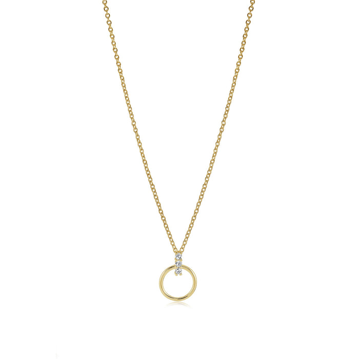 Italgem Stainless Steel & Gold Plated Circle Necklace