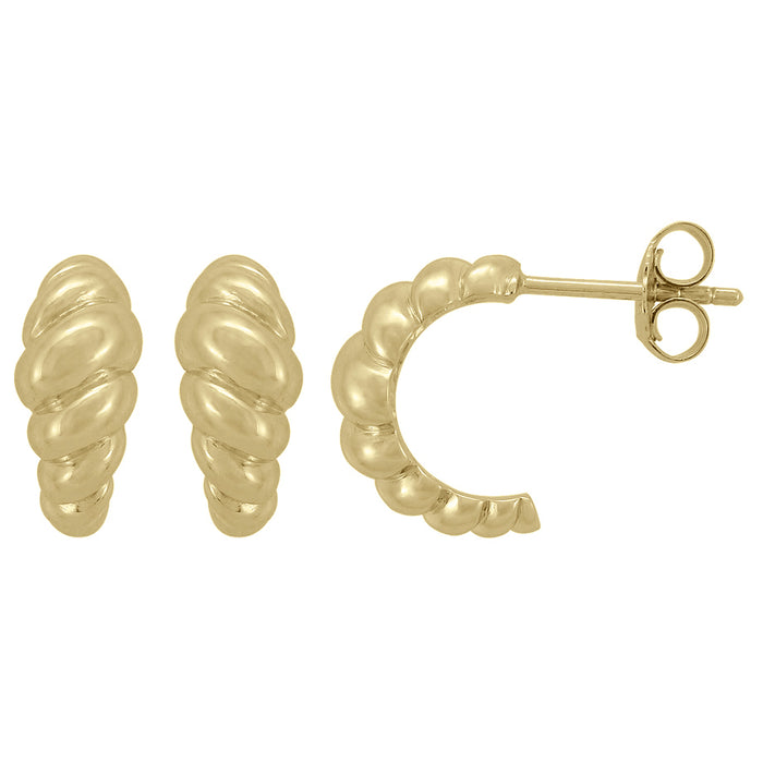 Casablanca Gold Plated Twist Half Hoop Earrings