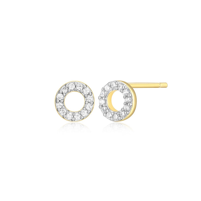 Monte Luna Gold Plated Open Circle Stud Earrings