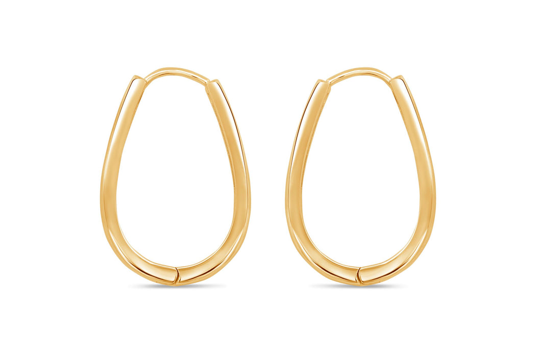 Gold Plated Long Hoop Earrings