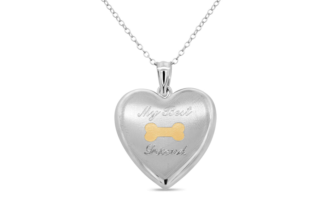 Casablanca Silver Dog Heart Locket