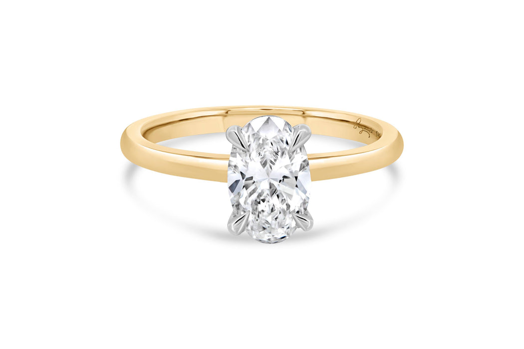 1.51CT Lab Grown Round Yellow Gold Engagement Ring