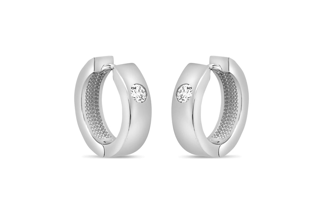 Casablanca Single CZ Hoop Earrings