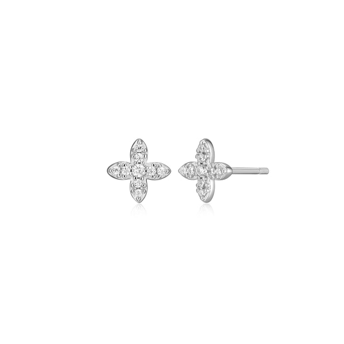 Monte Luna Silver Flower Stud Earrings