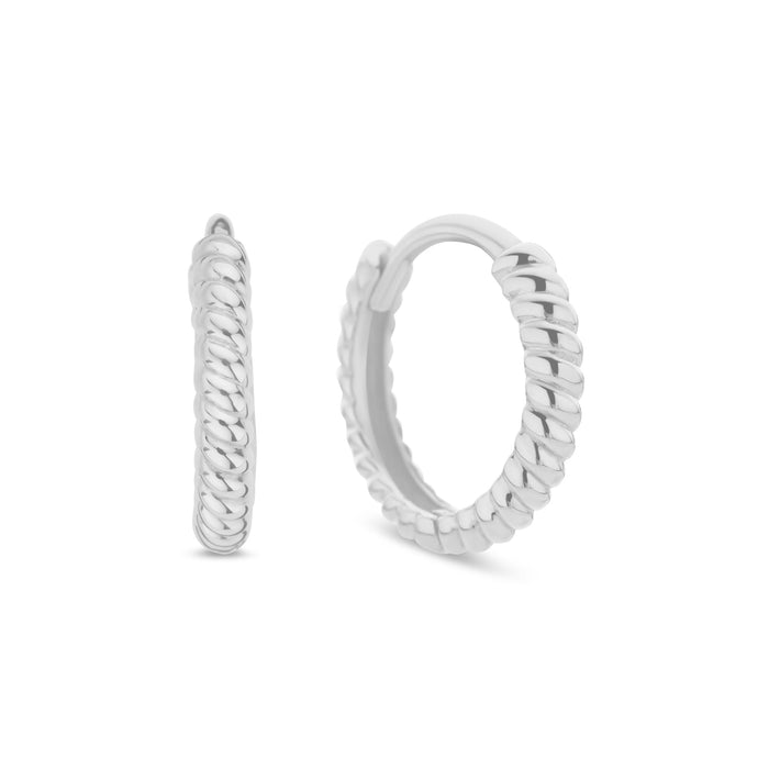 Casablanca Silver Twist Hoop Earrings