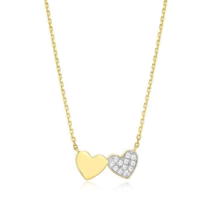 Monte Luna Gold Plated Double Heart Necklace