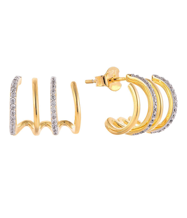 Casablanca Claw Stud Gold Tone Earrings