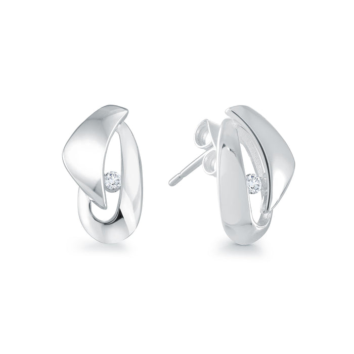 Italgem Stainless Steel Oval Earrings