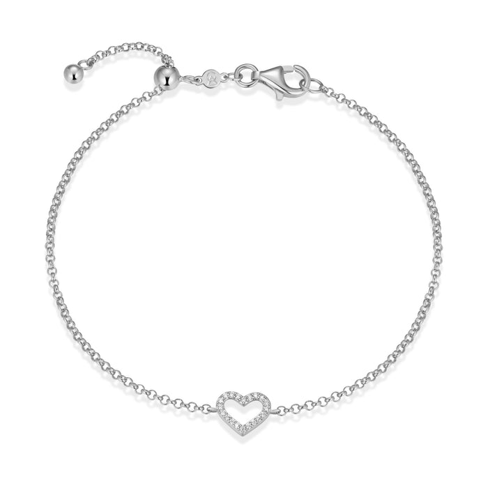 Monte Luna Silver Open Heart Bracelet