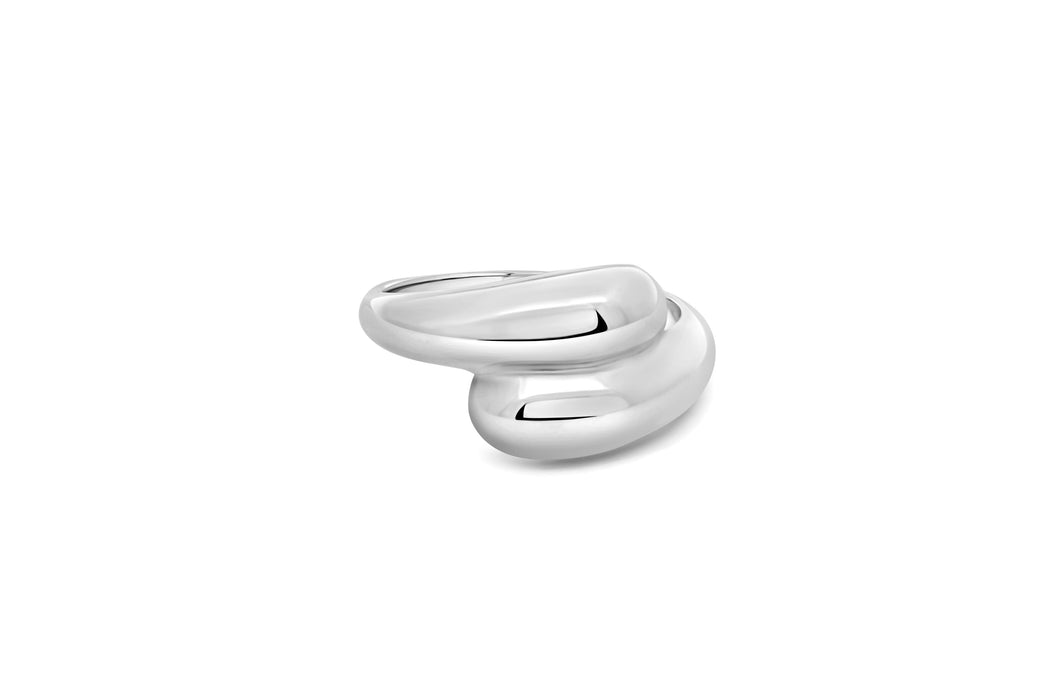 Silver Overlapped Dome Ring