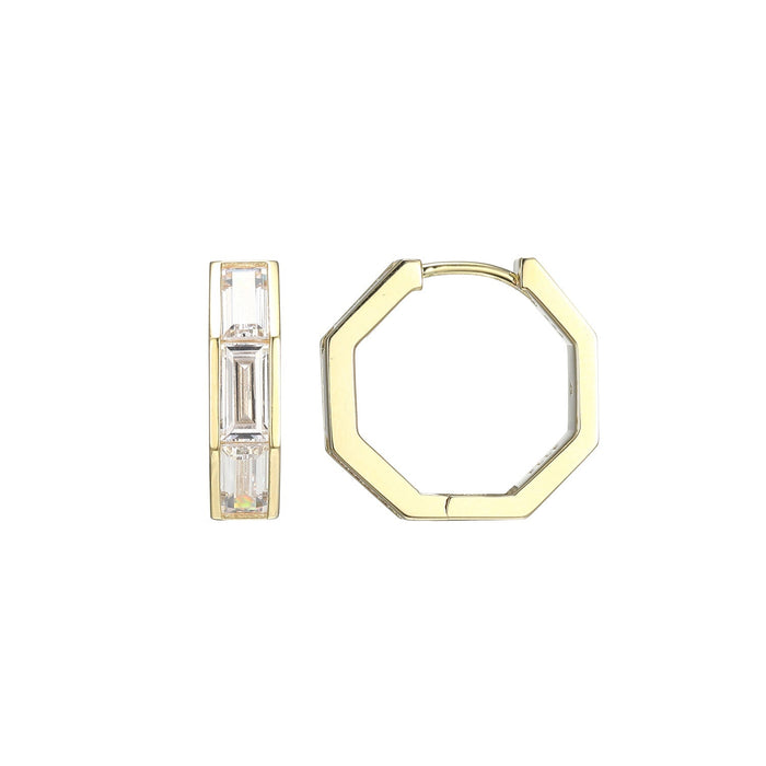 Elle Baguette Hoop Earrings