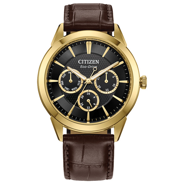 Citizen Men's Rolan Gold Tone Leather Watch