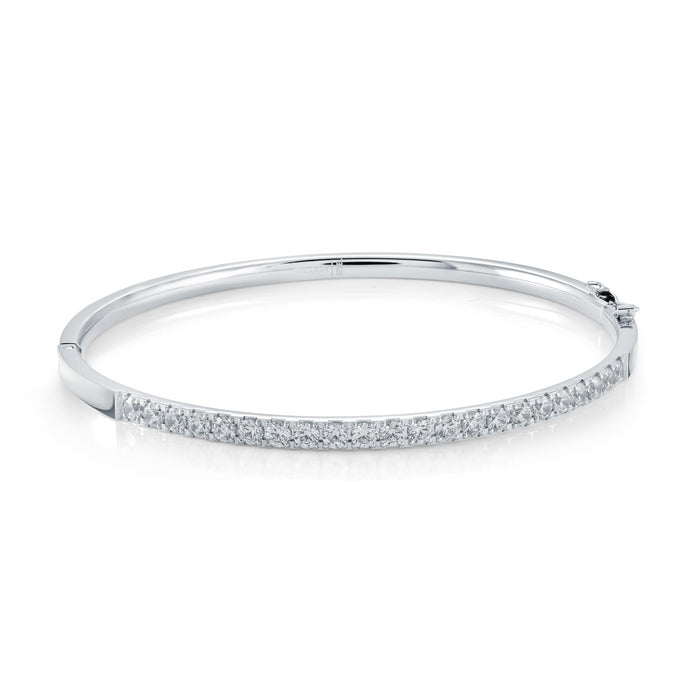 Italgem Stainless Steel CZ Bangle Bracelet