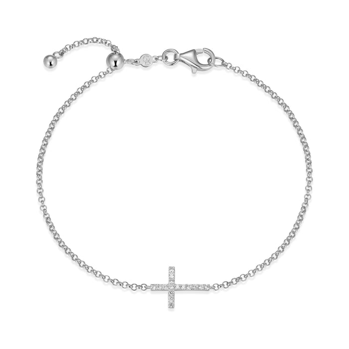 Monte Luna Silver Sideways Cross Bracelet