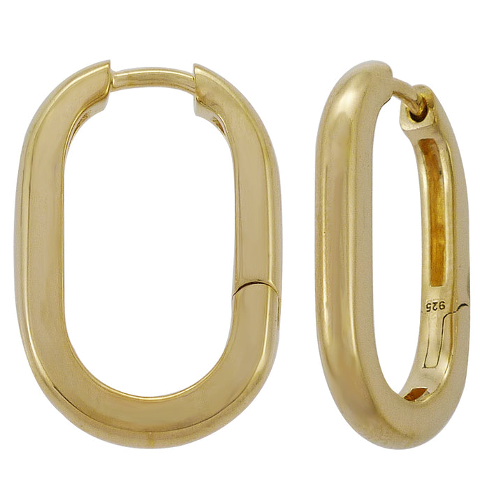 Casablanca Gold Plated Oval Hoop Earrings