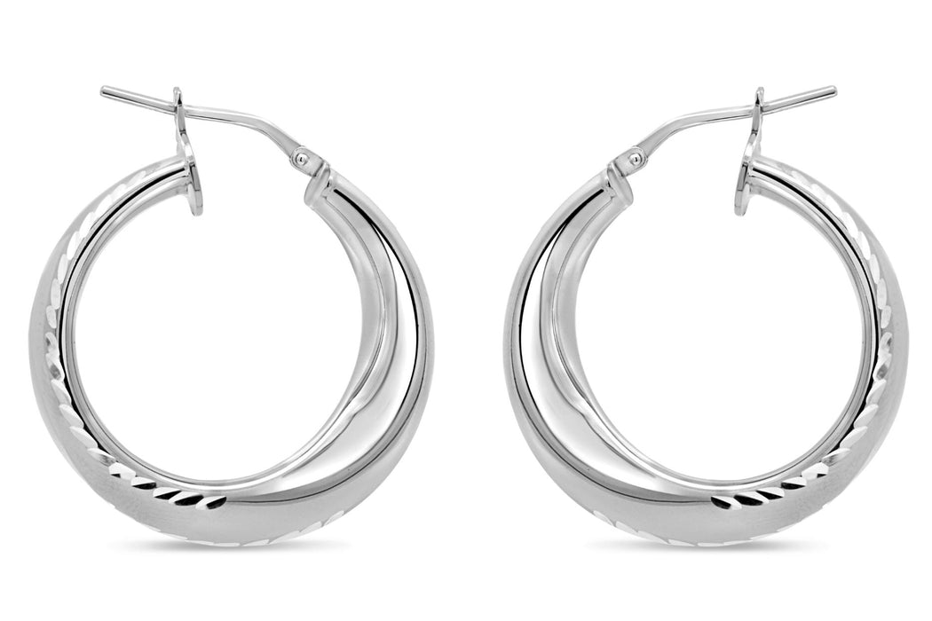 Casablanca Silver Diamond Cut Twist Earrings