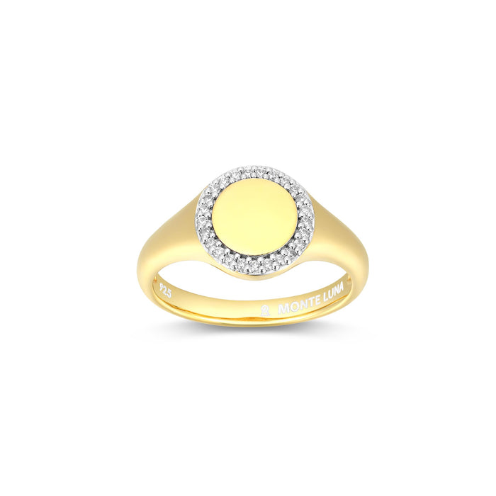 Monte Luna Gold Plated Sterling Silver Circle Ring