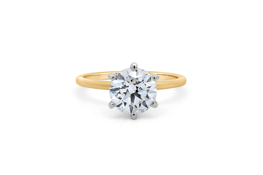 2.06CT Lab Grown Round Diamond Yellow Gold Engagement Ring