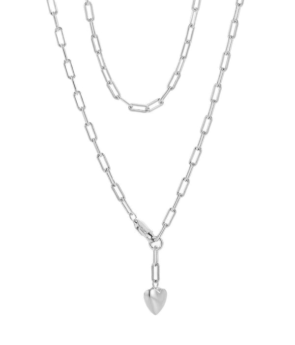 Casablanca Puffy Heart Link Necklace